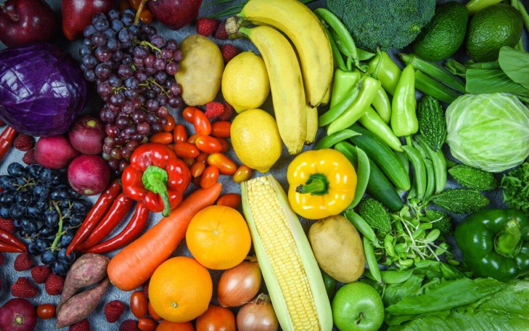 assorted-fresh-ripe-fruit-red-yellow-purple-green-vegetables-mixed-selection-variousvegetables-fruits-healthy-food-clean-eating-heart-life-cholesterol-diet-health